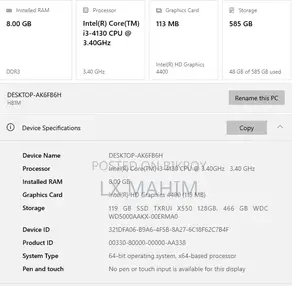 Desktop Computer 8GB Intel Core i3 HDD+SSD 512GB