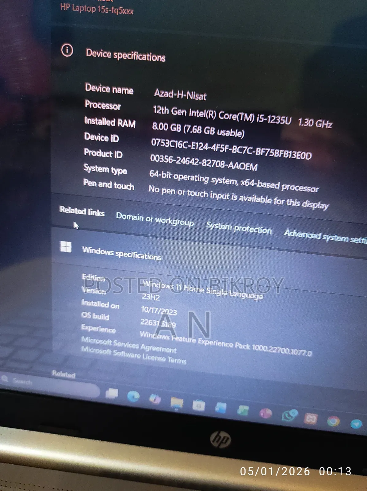 Laptop HP 8GB Intel Core I5 SSD 512GB