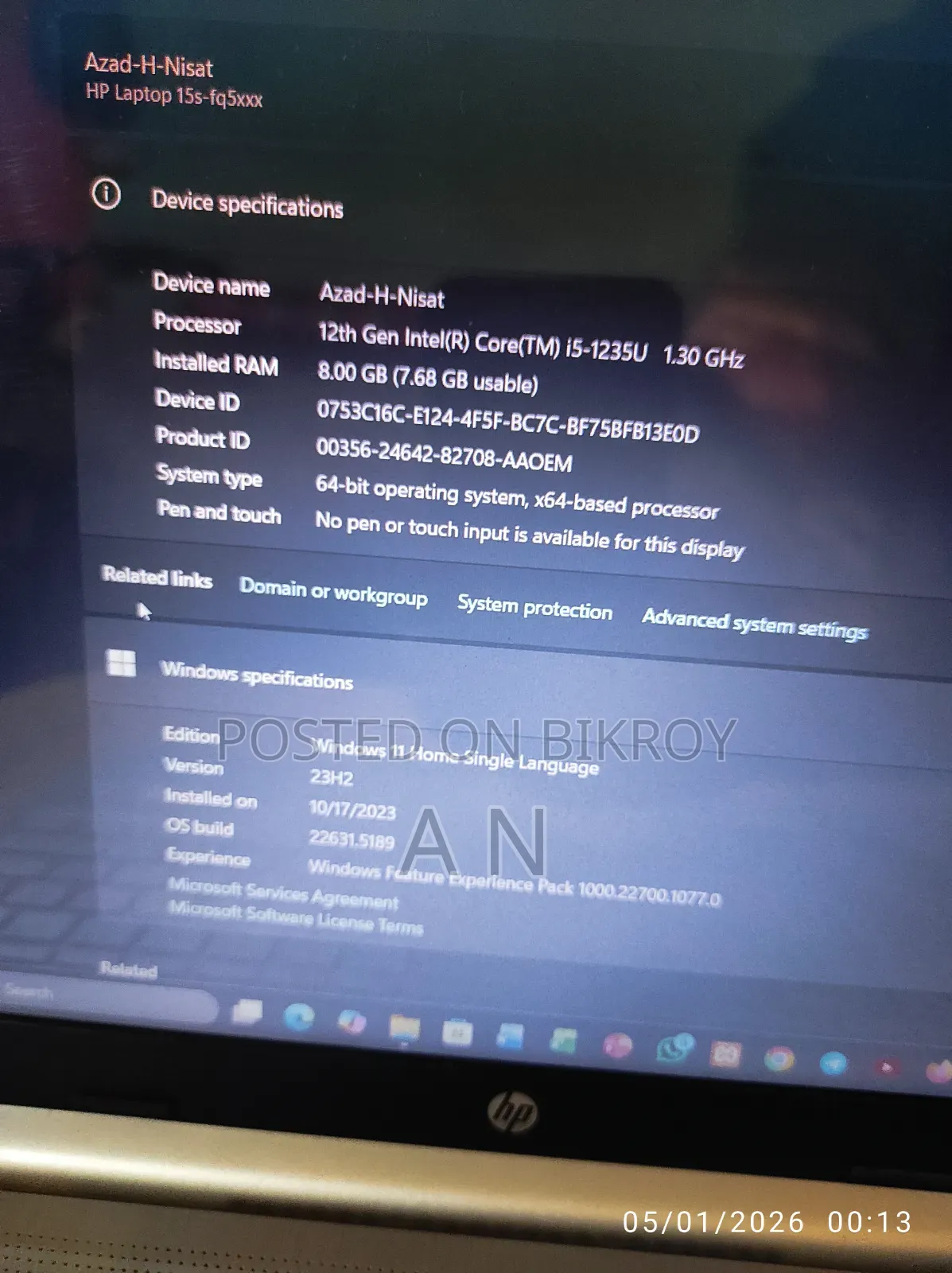 Laptop HP 8GB Intel Core I5 SSD 512GB