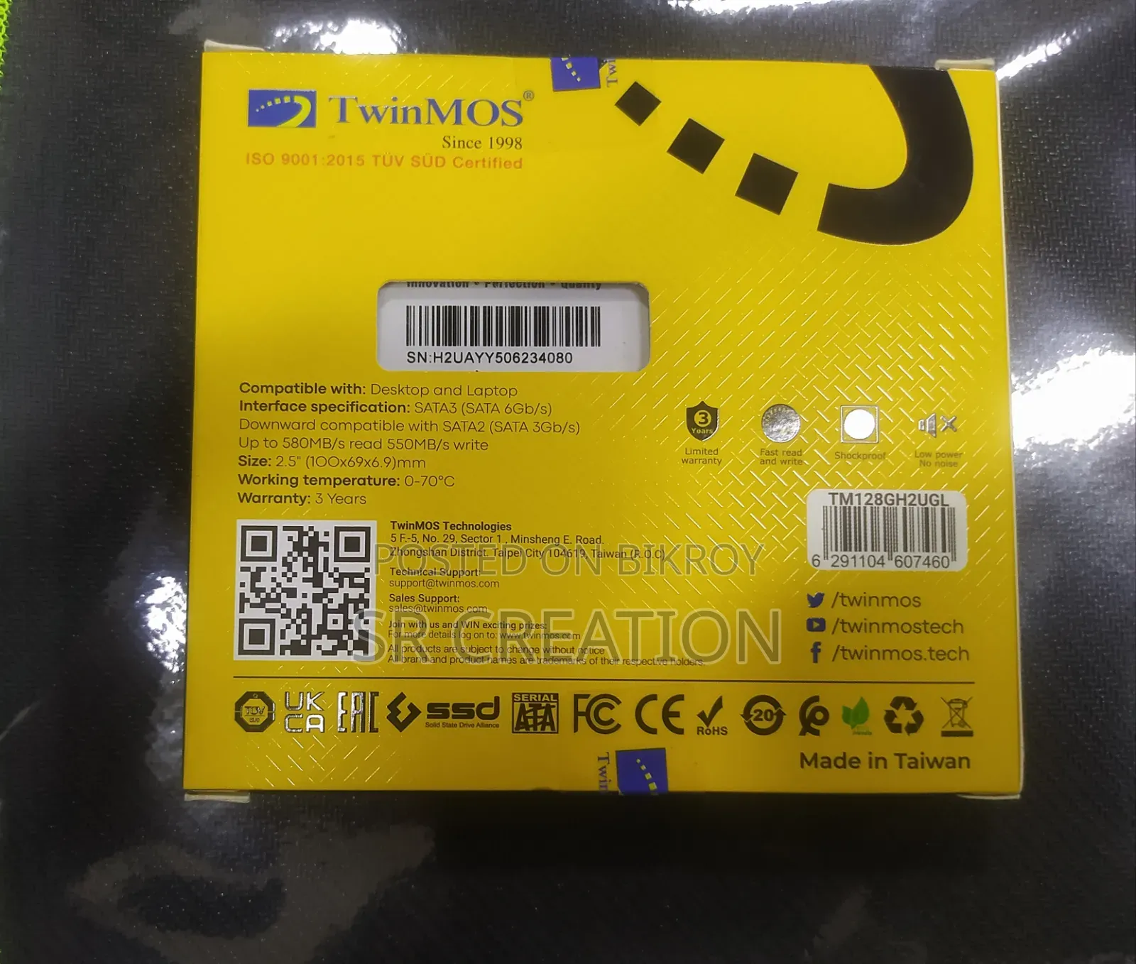 SSD Twinmos 128gb Sata(New Intek)