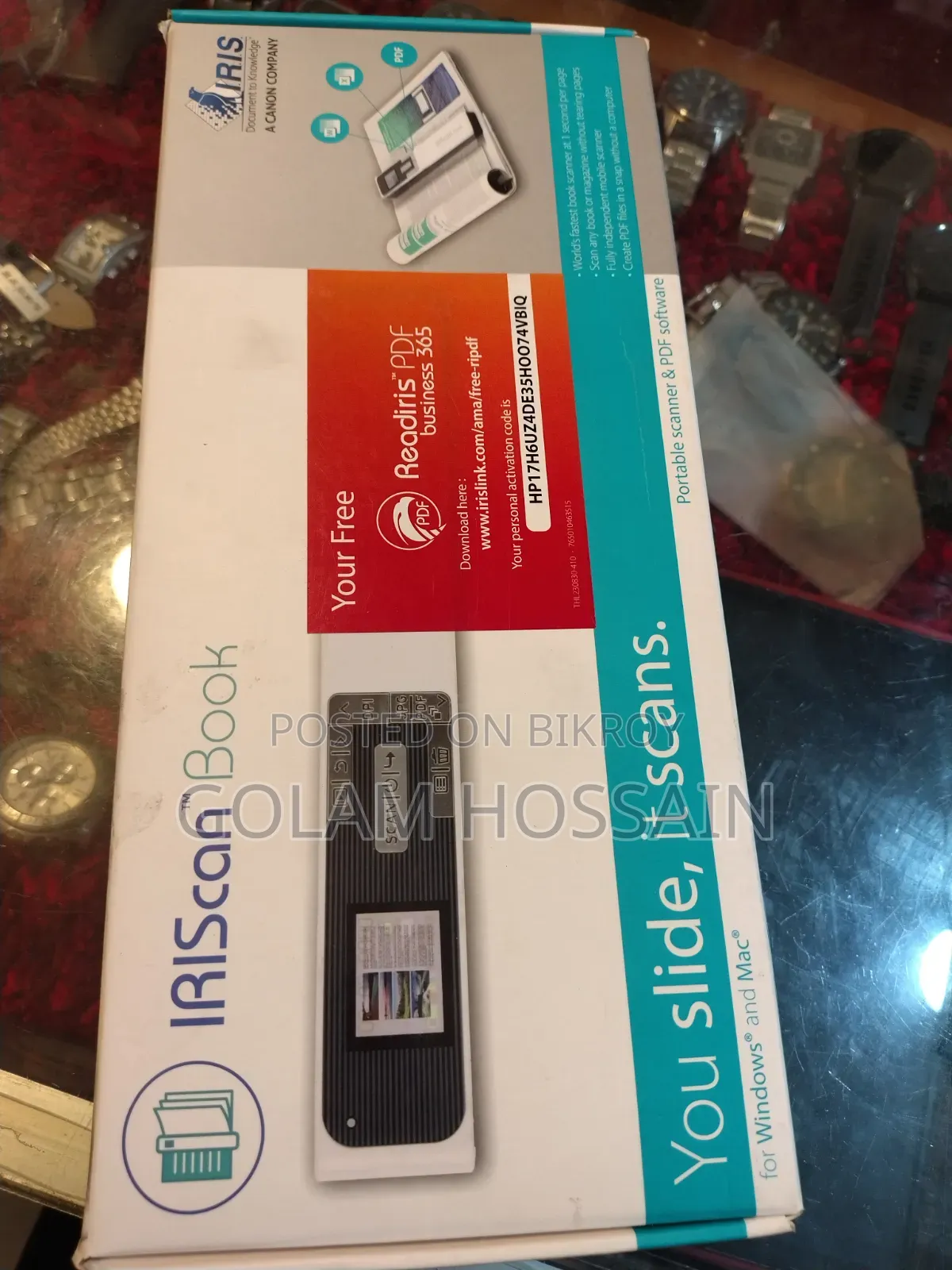Iriscan Book You Slide, It Scans.
