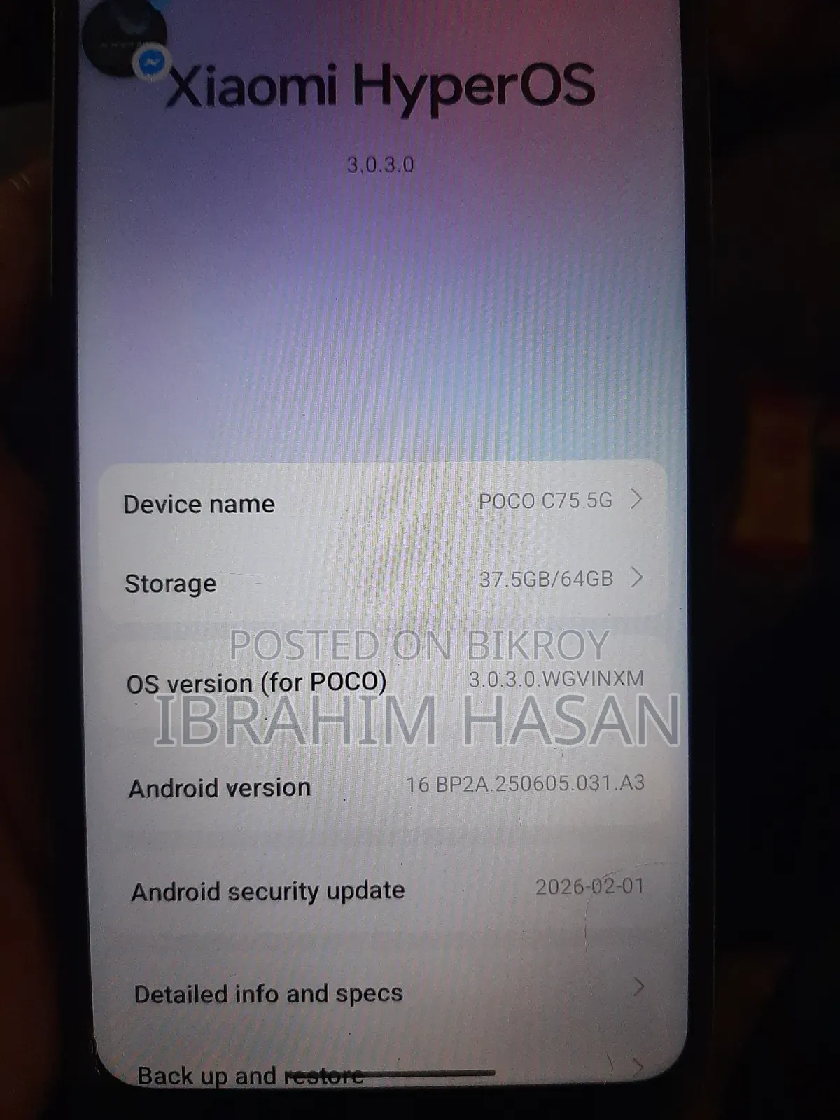 Xiaomi Poco C75 128 GB Blue
