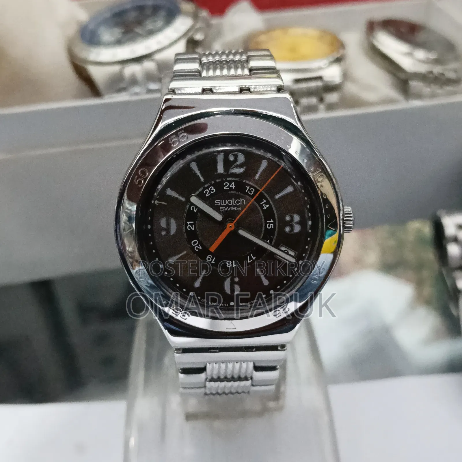 Swatch Swiss Watch – Luminous, Stainless Steel Strap