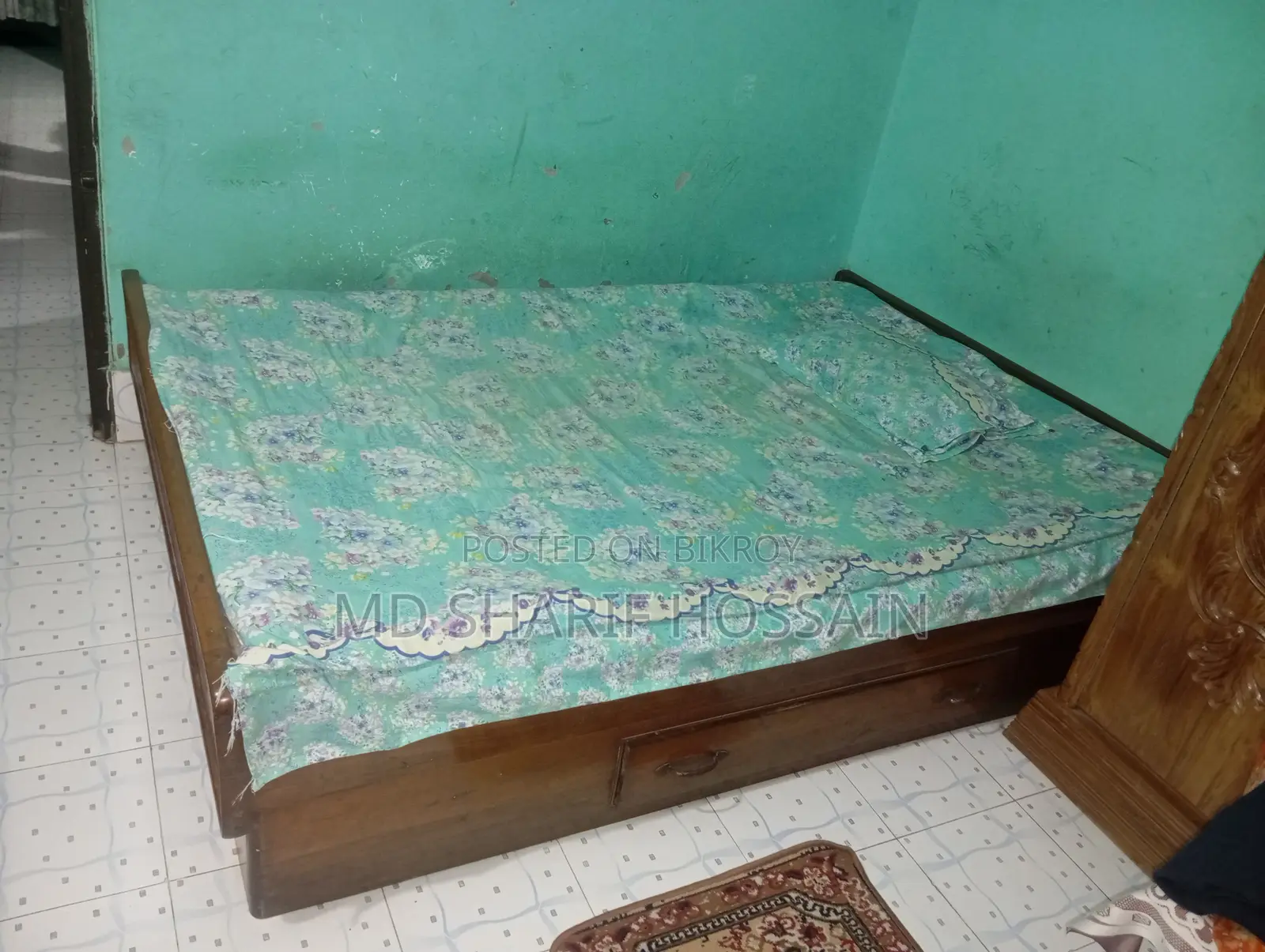 7ft/5ft Teak Wood Bed