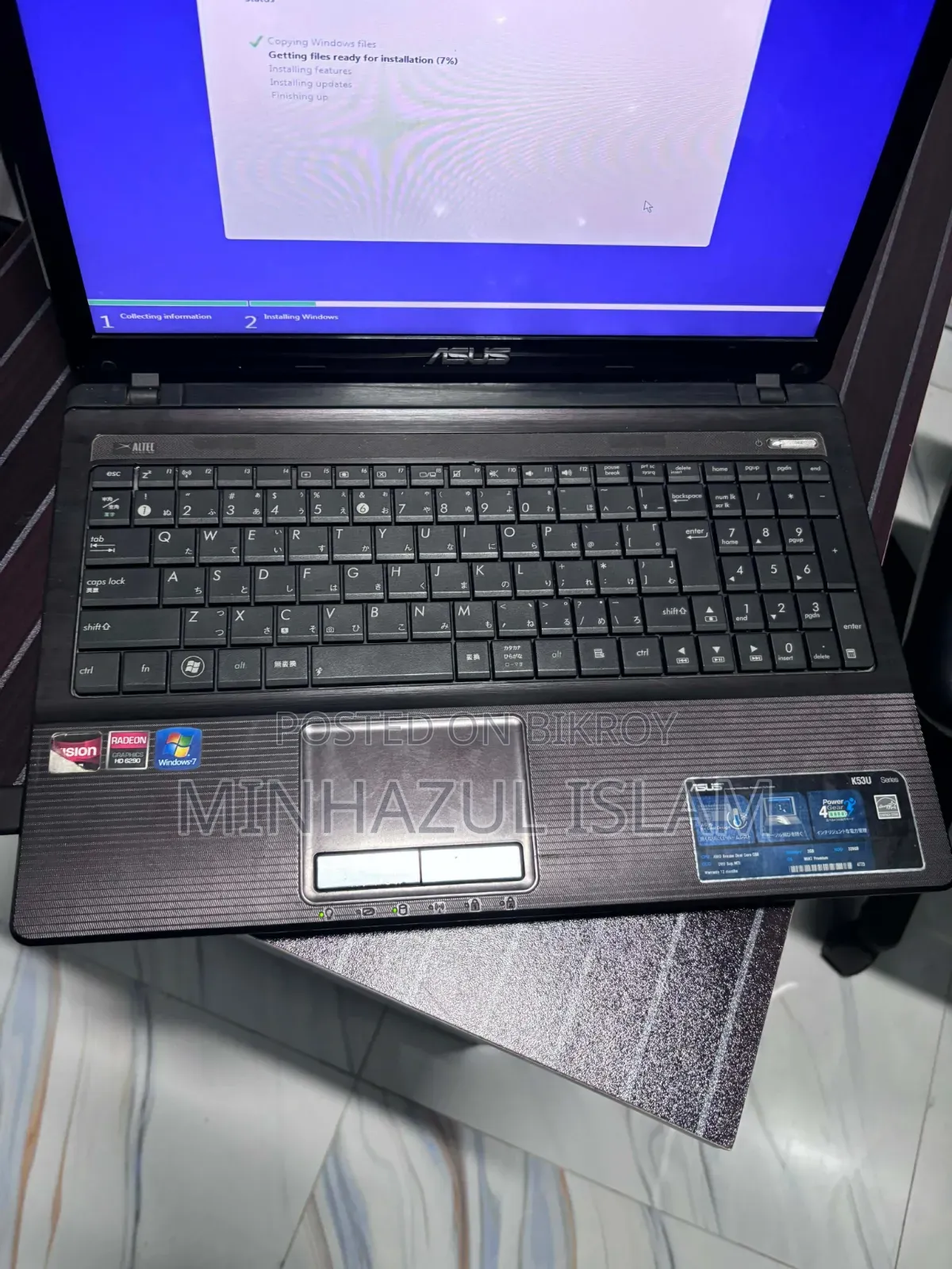 Laptop Asus K53U 8GB AMD HDD+SSD 512GB