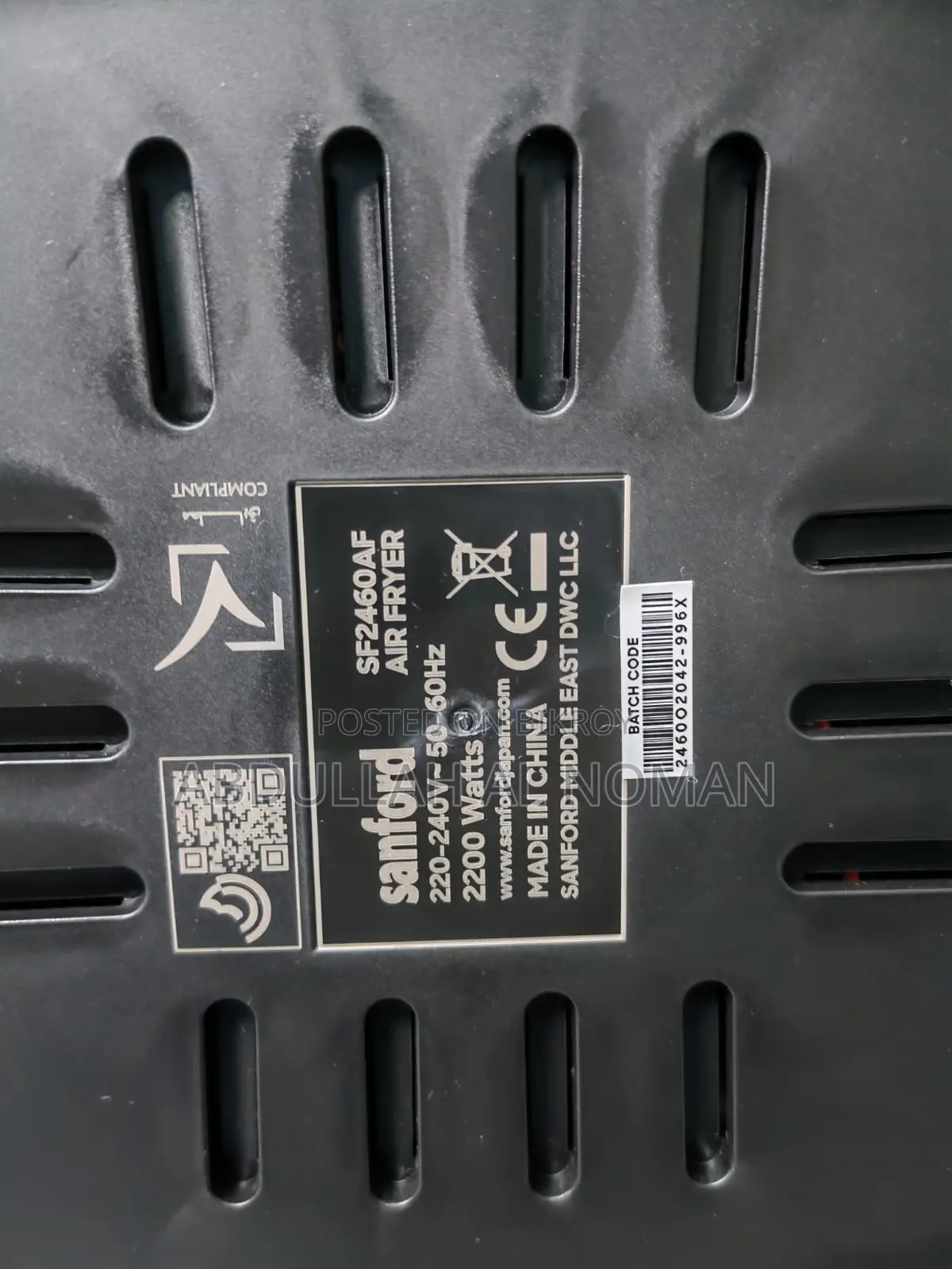 Sanford 10L Digital Air Fryer (2200W) - SF-2460AF_6