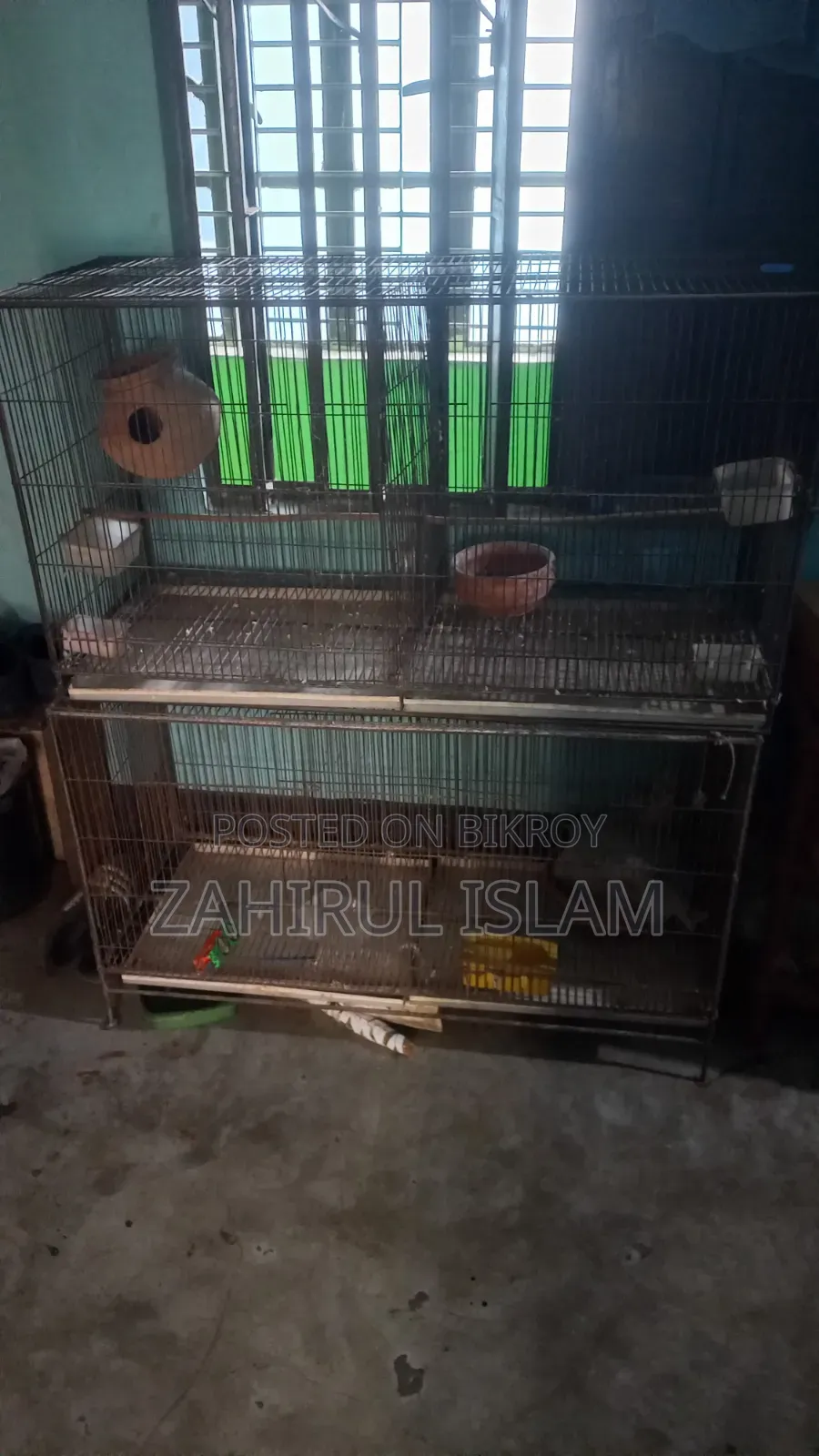 পাখির খাঁচা সাথে স্টিলের ট্রে