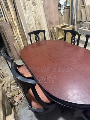 Wooden Dining Table With 6 Chairs