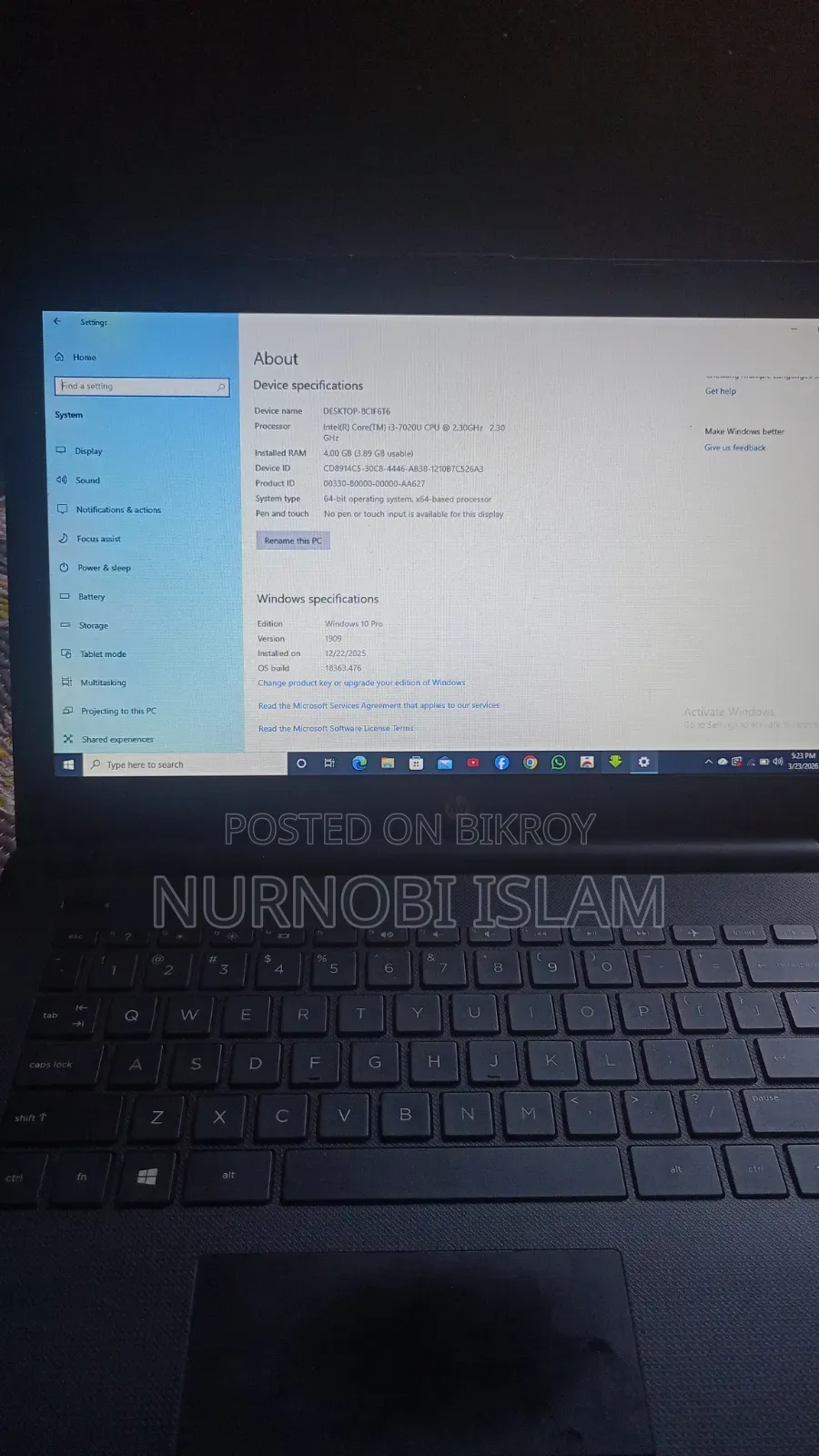 Laptop HP 4GB Intel Core i3 HDD 1T