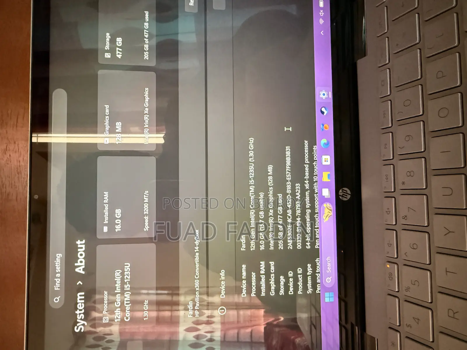 Laptop HP Pavilion 14 X360 2-in-1 16GB Intel Core I5 SSD 512GB