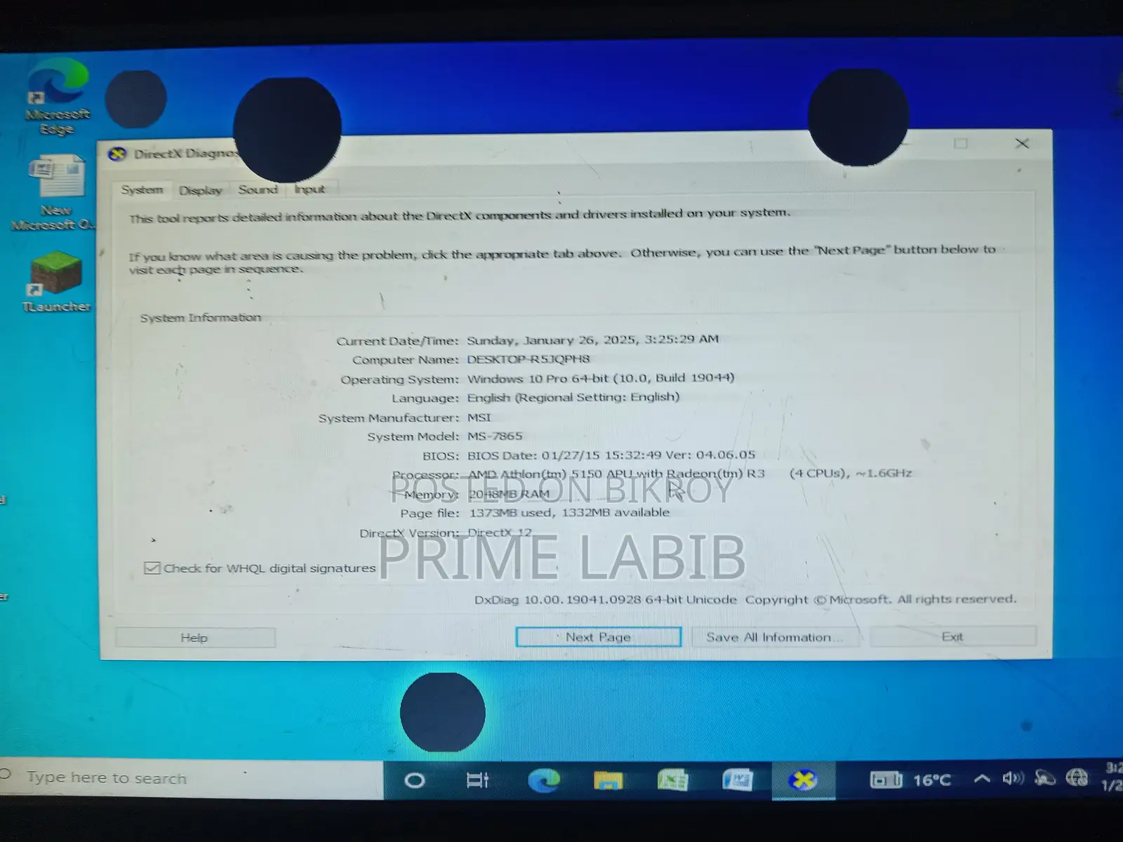 Desktop Computer MSI AG270 2PC 2GB AMD HDD 128GB