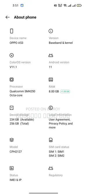 Oppo A53 128 GB Purple