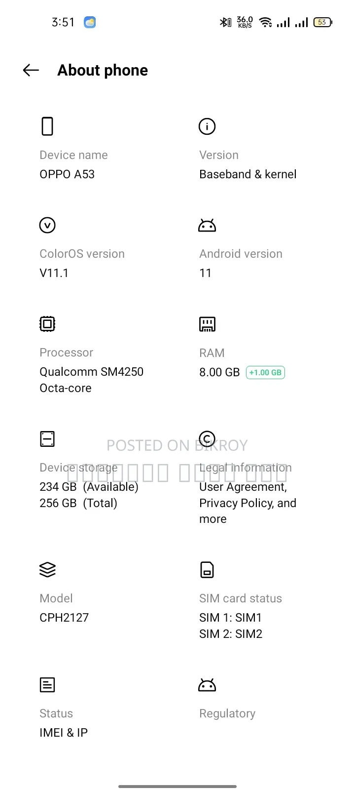 Oppo A53 128 GB Purple