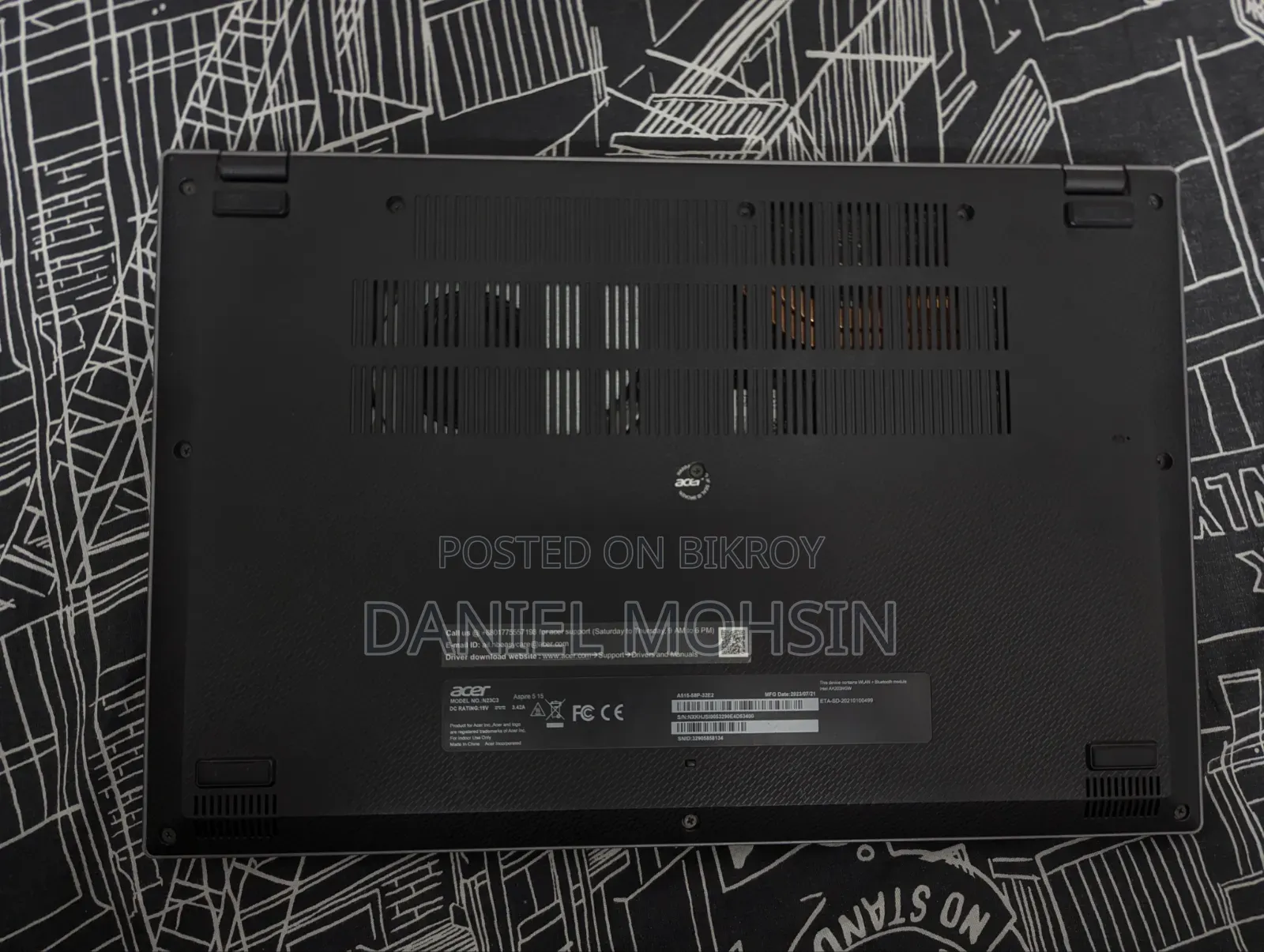 ল্যাপটপ Acer Aspire 5 8GB Intel Core I3 SSD 512GB