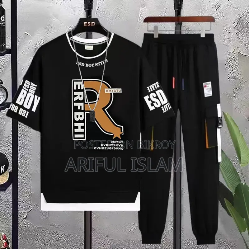 Men's Premium Quality T-Shirt & Trouser Combo Set