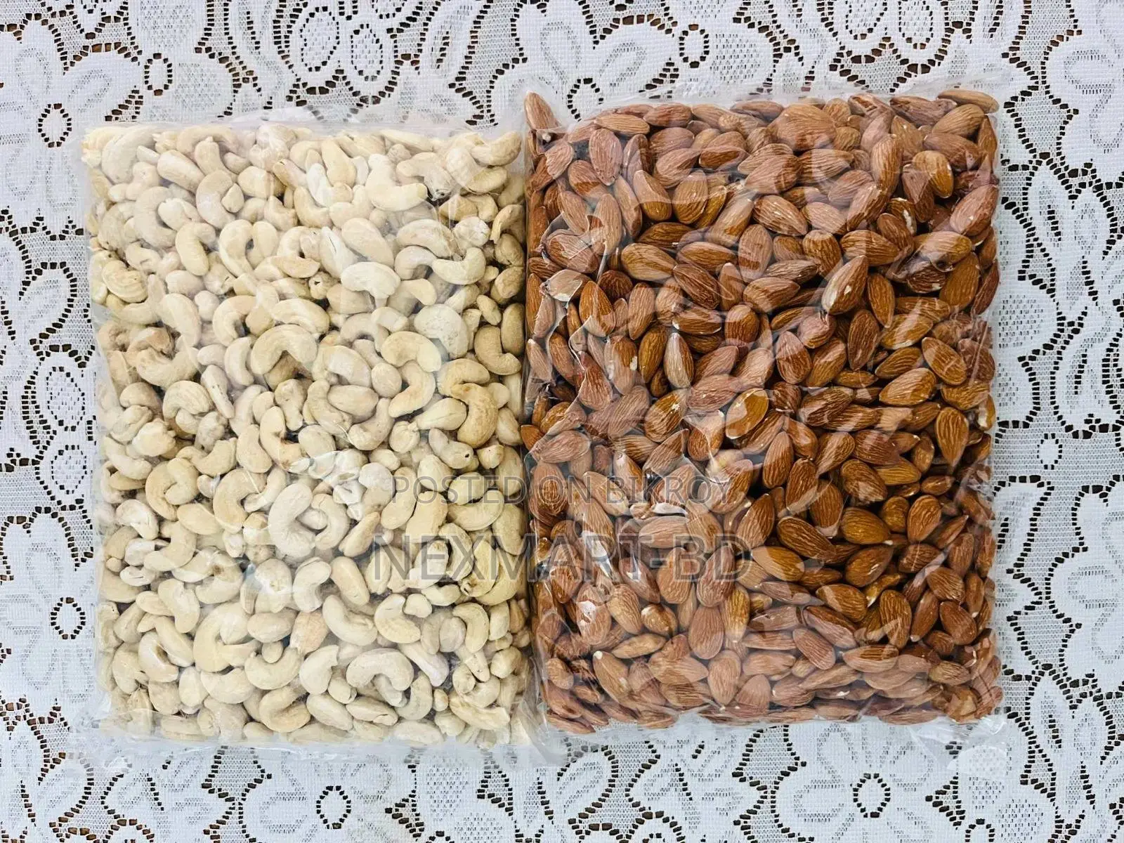 1kg Almonds Cashew Nuts Combo (500g + 500g) | Nexmart-Bd