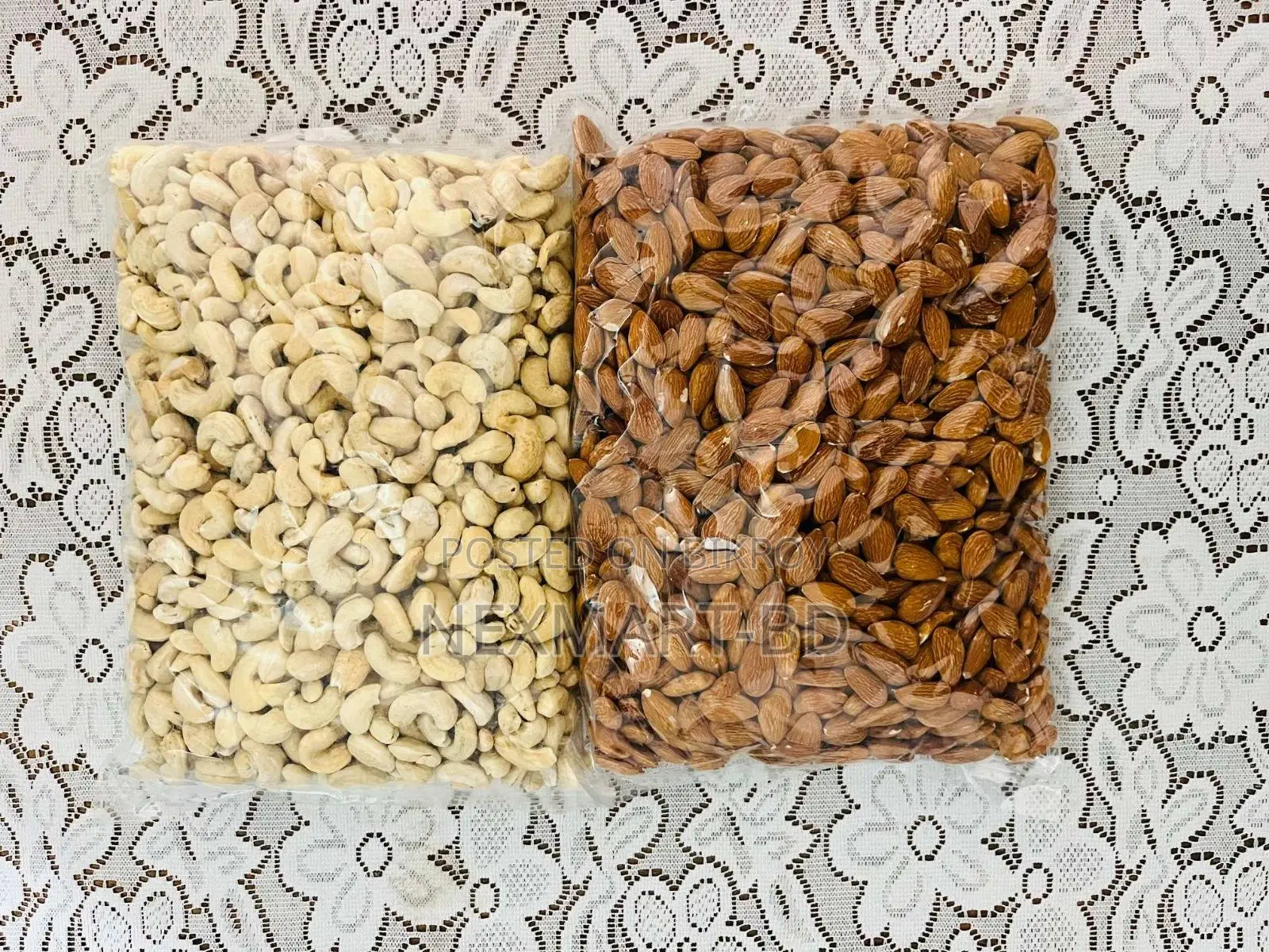 1kg Almonds Cashew Nuts Combo (500g + 500g) | Nexmart-Bd