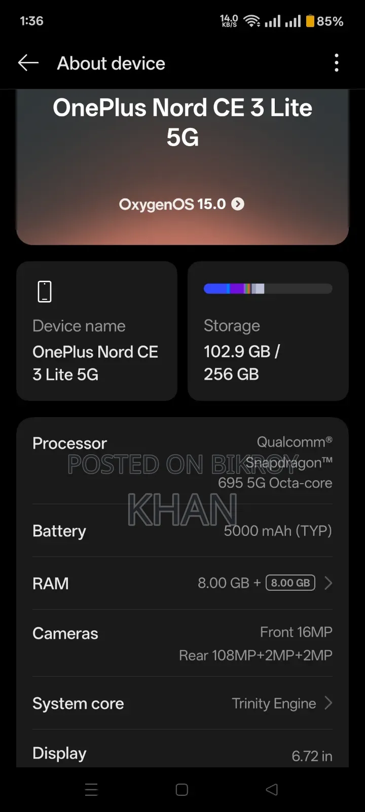 OnePlus Nord CE 3 Lite 5G 128 GB Green