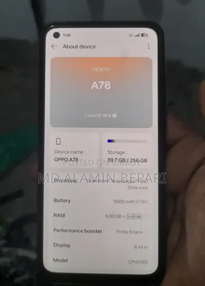 Oppo A78 4G 256 GB Blue