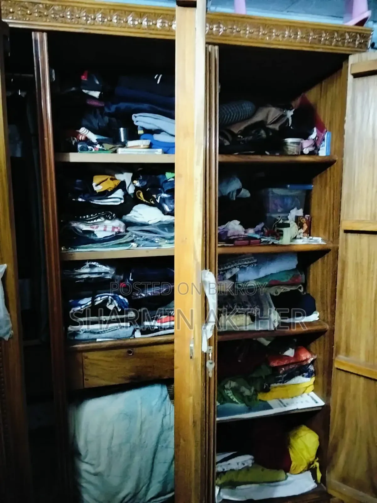 Korai Wood 3-Drawer Almirah for Sale