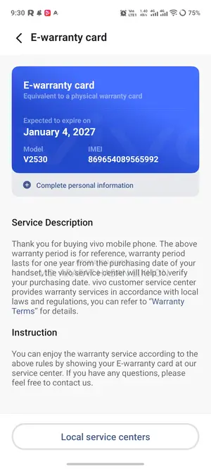 New Vivo V60 Lite 4G 256 GB Black