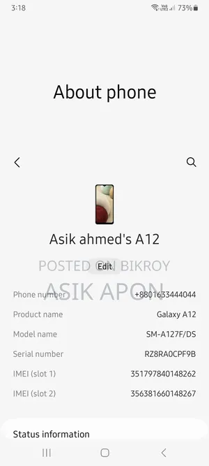 Samsung Galaxy A12 64 GB White