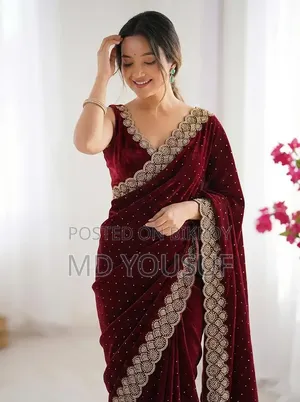 স্টোন ওয়ার্ক শাড়ি