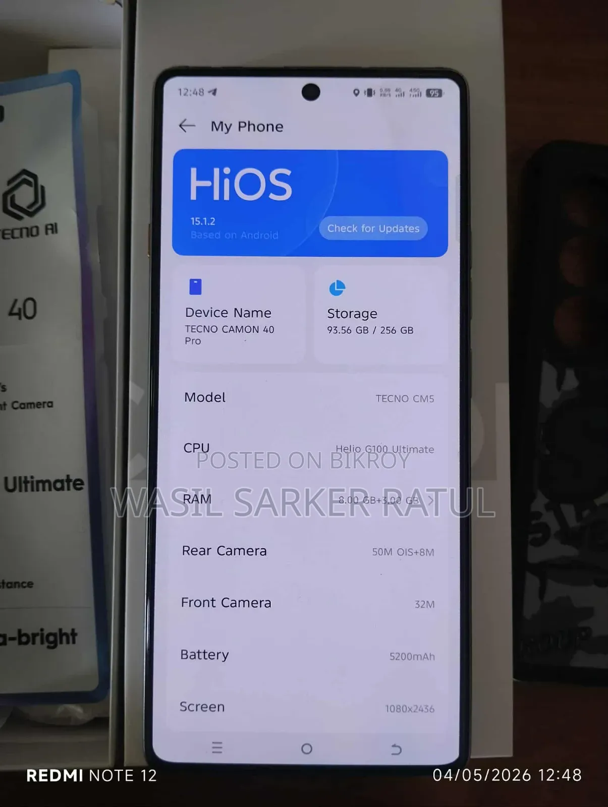 Tecno Camon 40 256 GB Gray