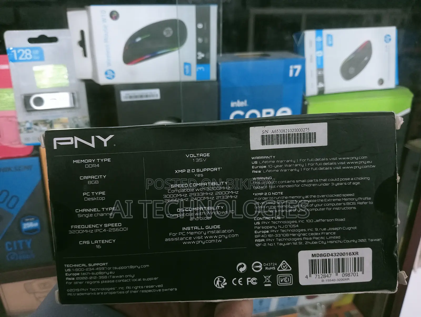 Pny Xlr8 Gaming 8gb Ddr4 3200mhz Desktop Ram