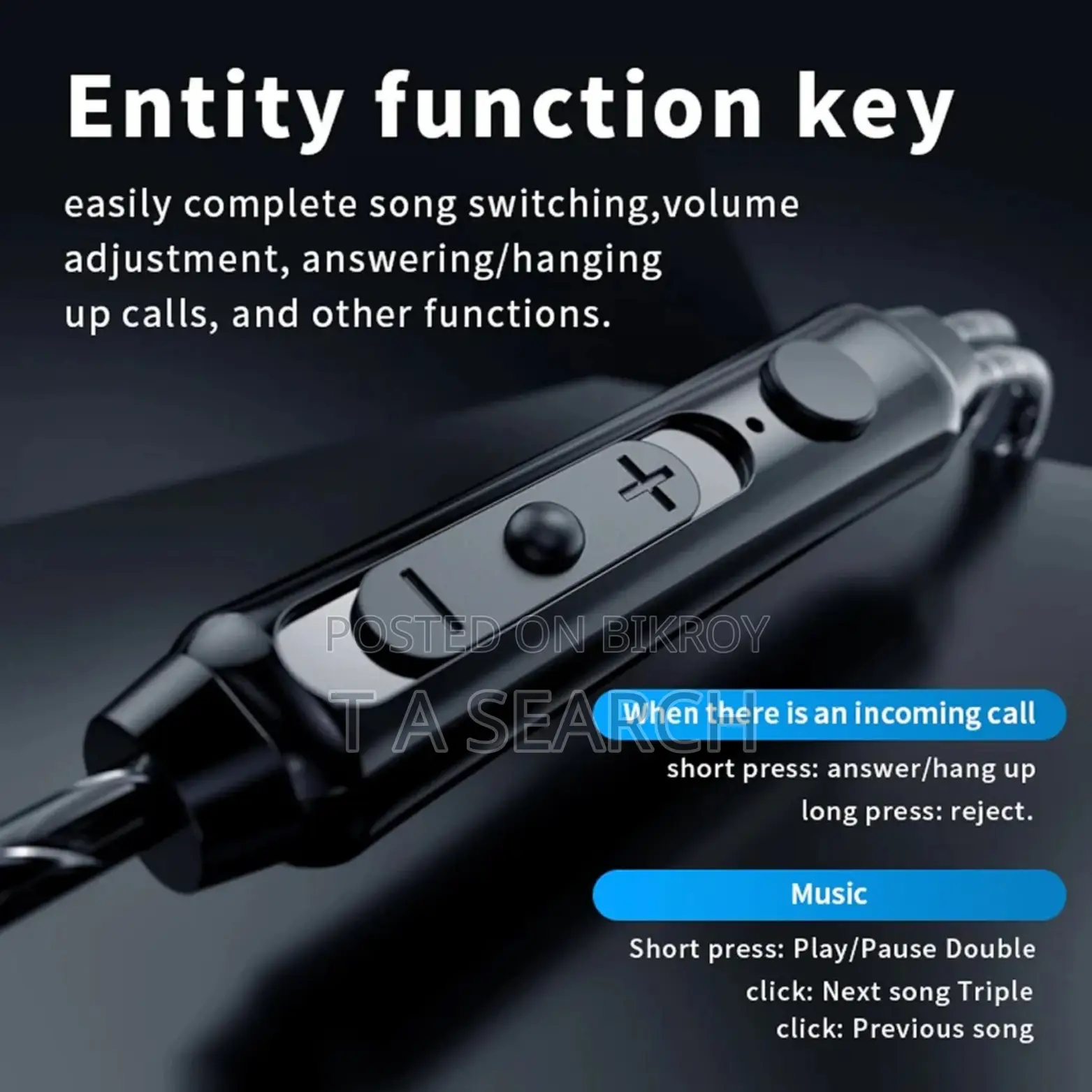 Original Qkz Hi6t Ear-hook Headphones With Free Premium Earphone Box