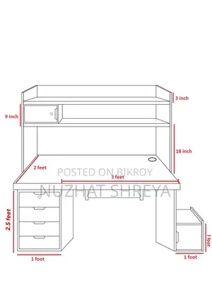 Huge Study Table/Computer Table/Desk (2 in 1)