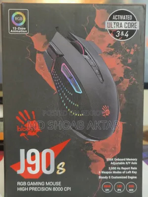 A4tech Bloody J90s 2-Fire RGB Animation Gaming Mouse for Sale