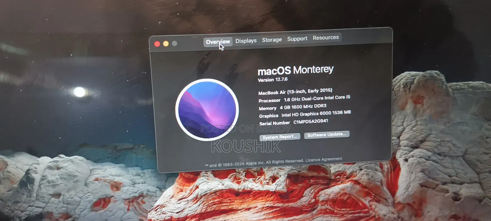 Laptop Apple MacBook Air 2015 4GB Intel Core I5 SSD 256GB