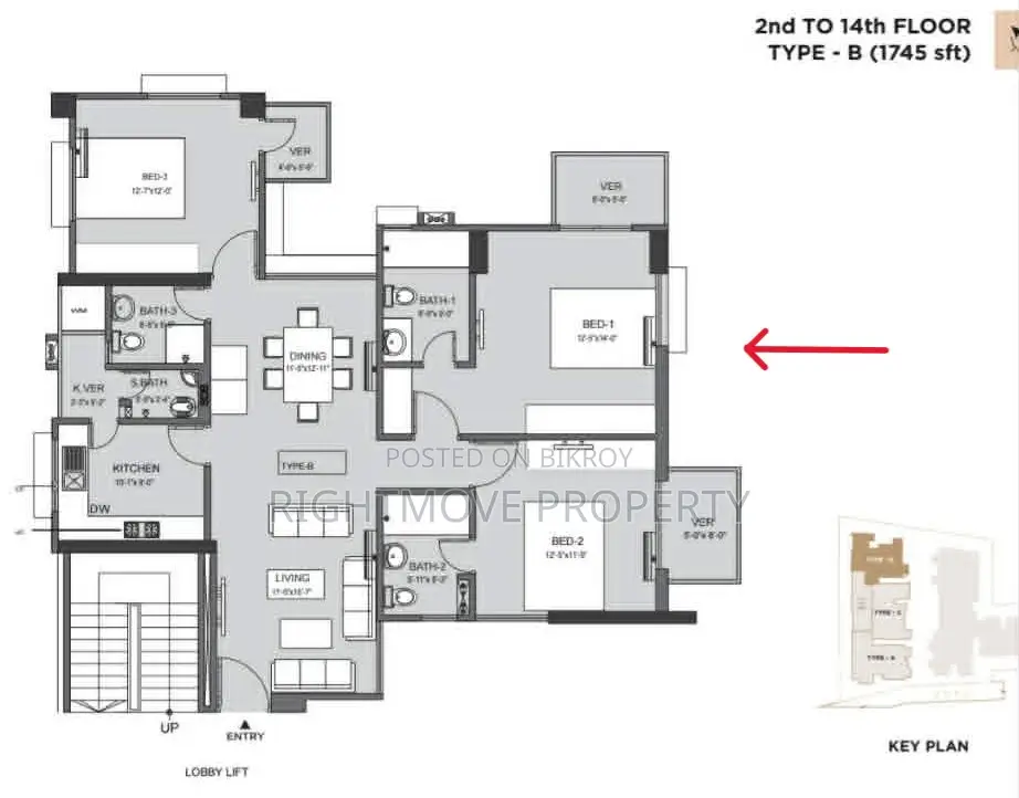 3-Bedroom Apartment in Bti, Mirpur for Sale