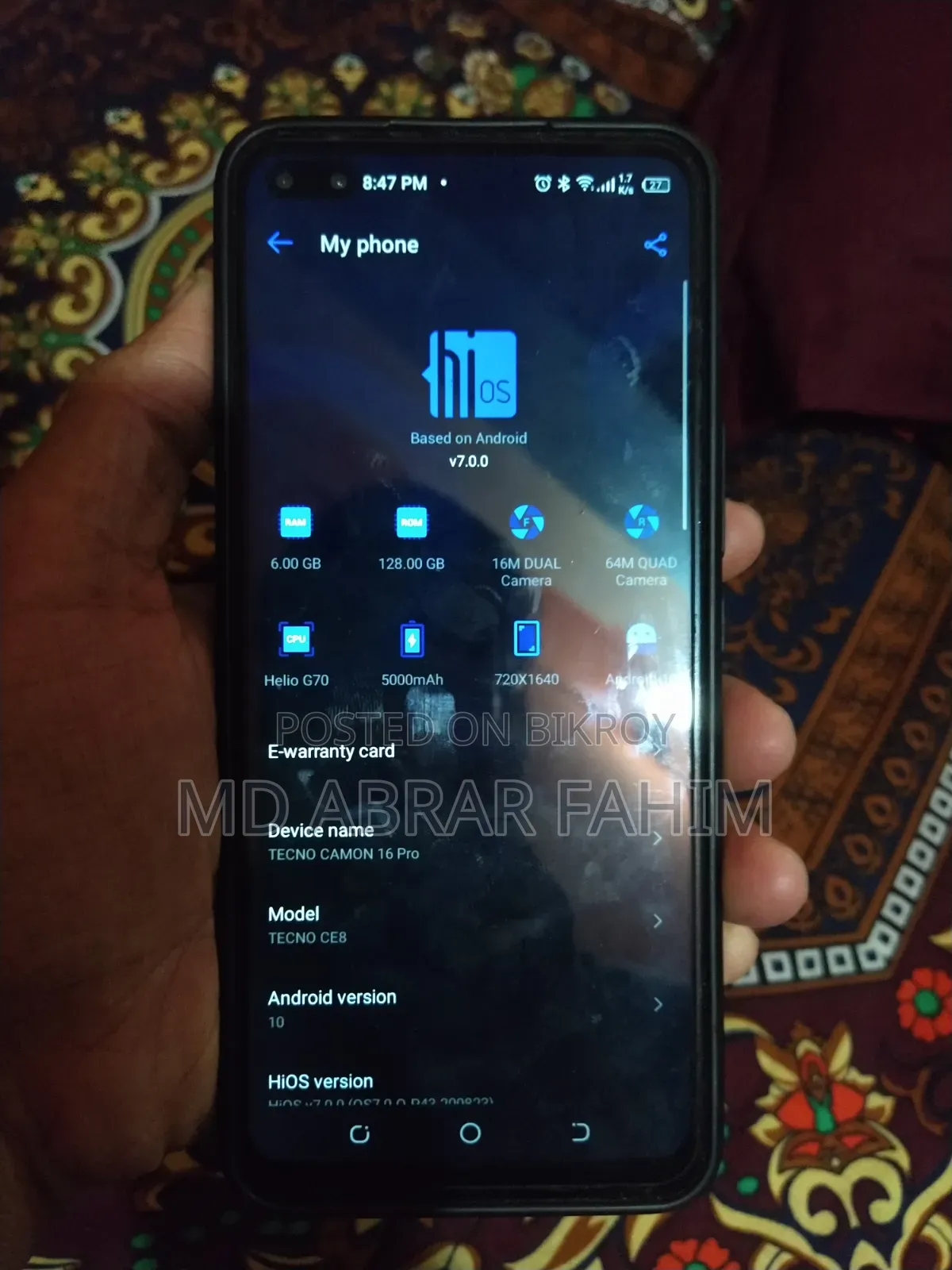 Tecno Camon 16 Pro 128 GB Blue