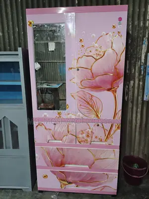 Titanium Almirah Glass 3 Drawer