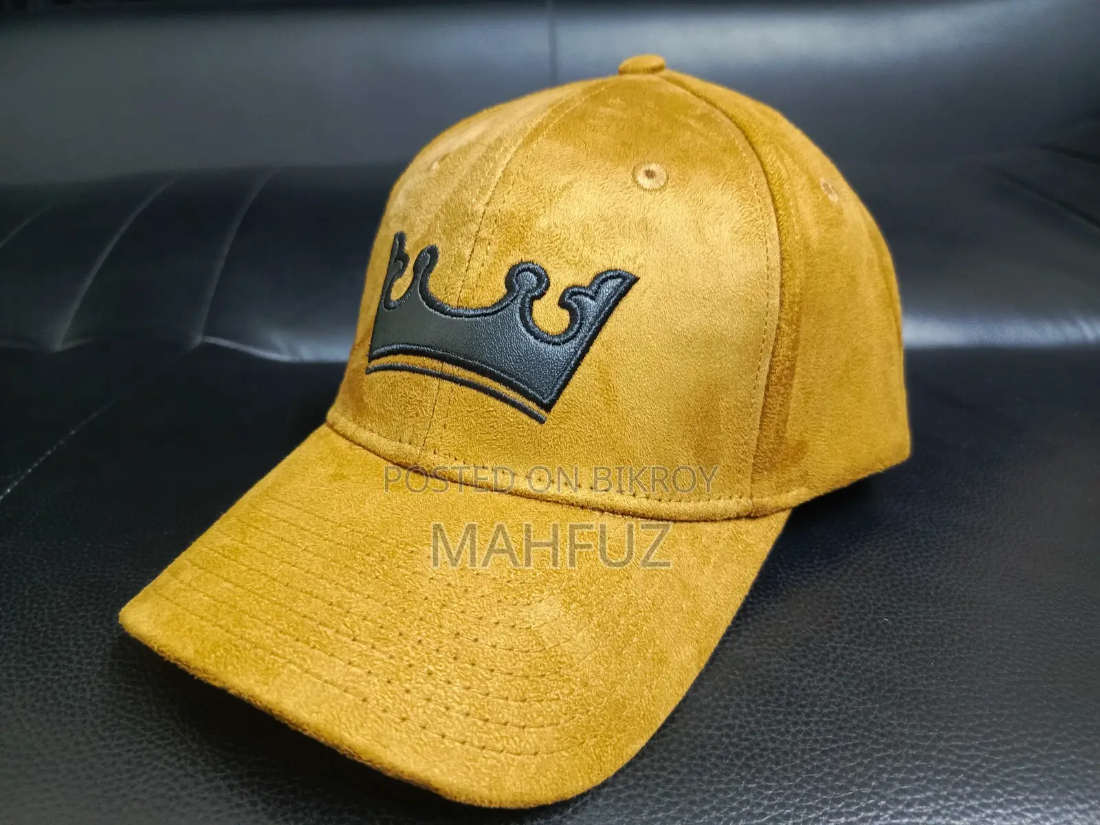 Brown Leather Cap by Mahfuz
