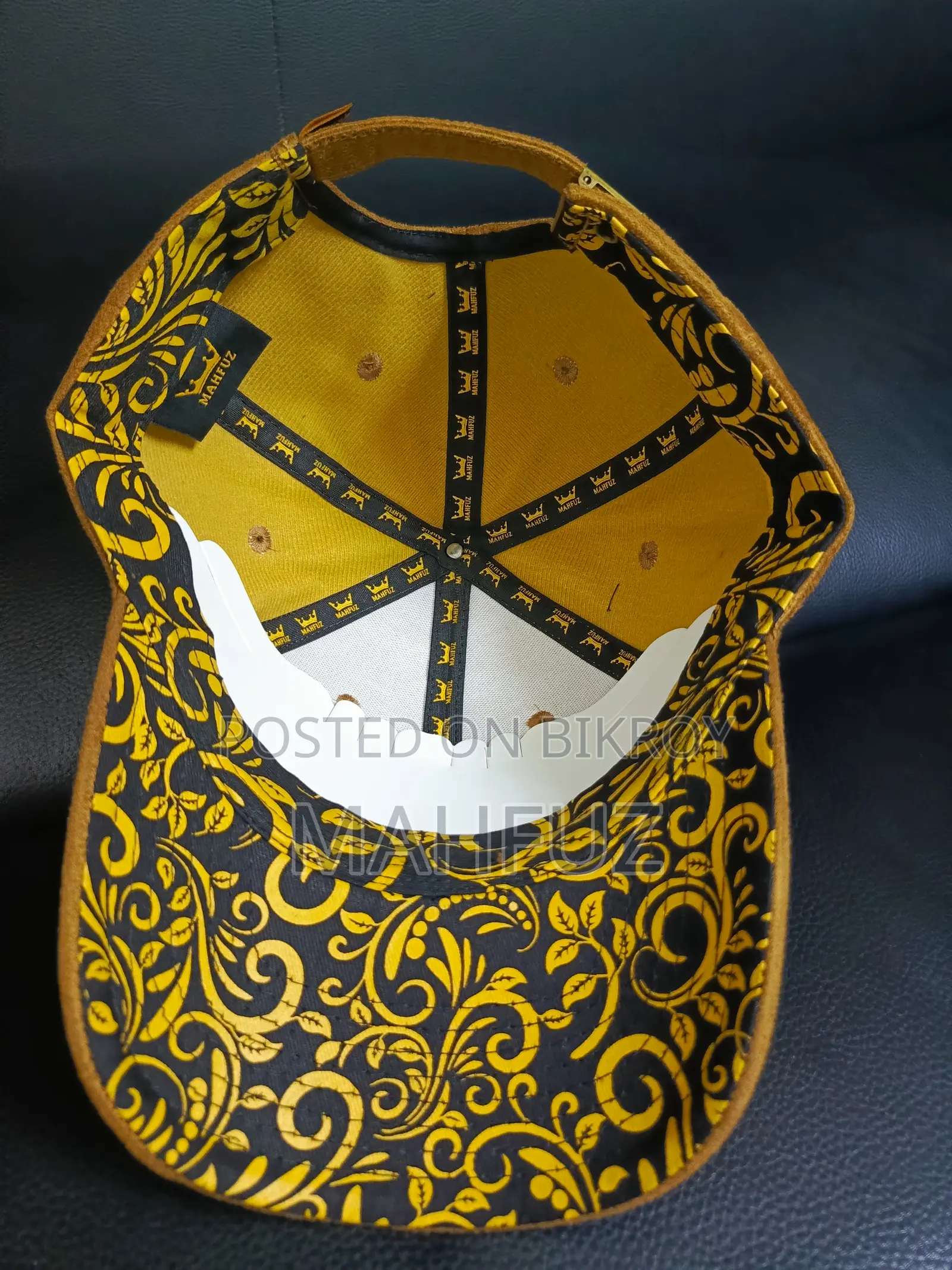 Brown Leather Cap by Mahfuz