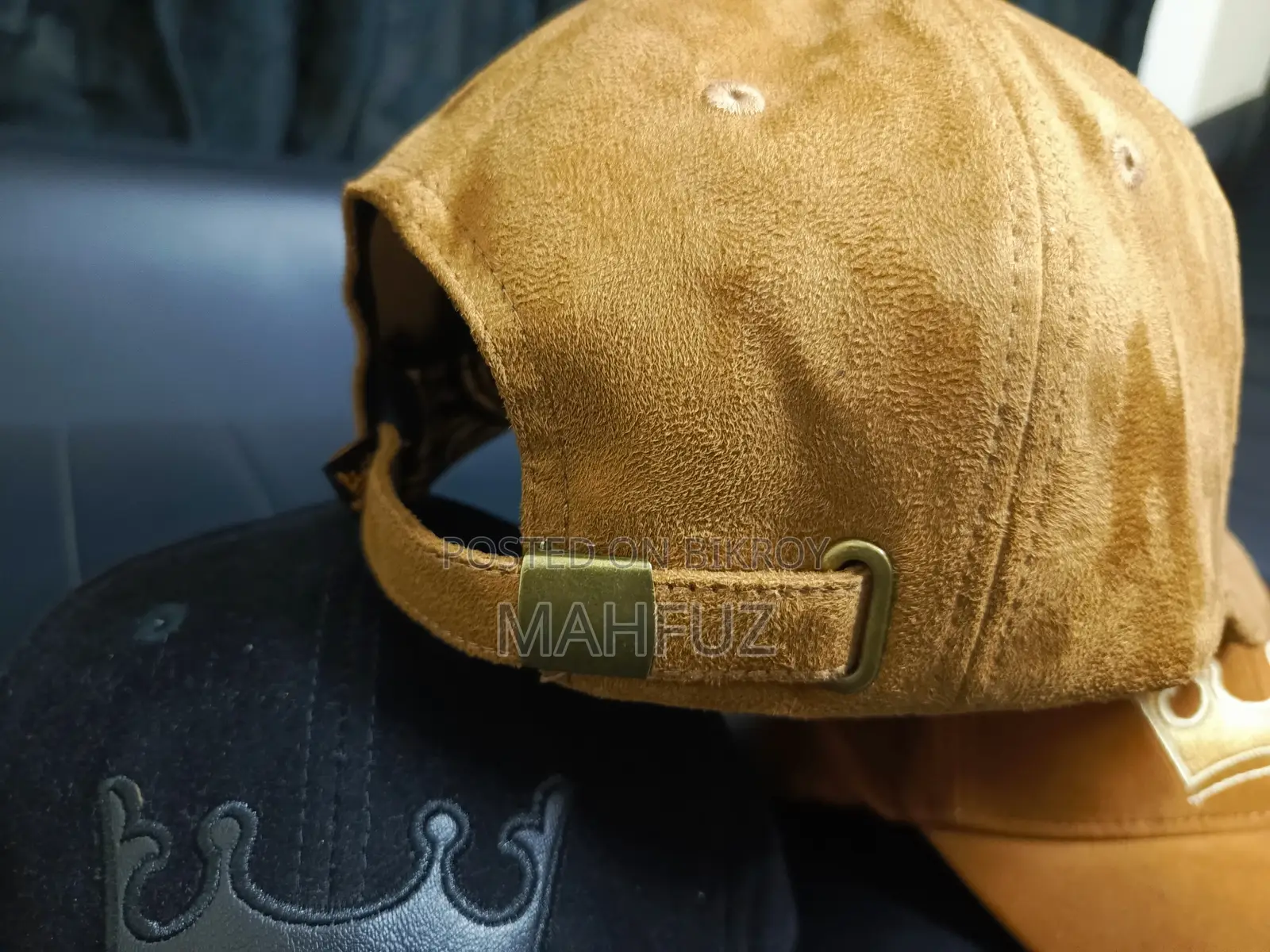Brown Leather Cap by Mahfuz