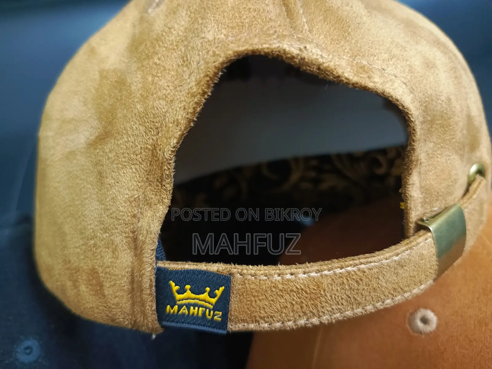 Brown Leather Cap by Mahfuz