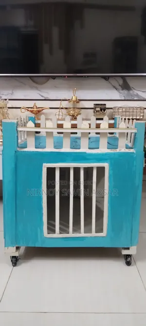 Cat House Indoor Handmade With Ladder, Wheels Rooftop Lounge