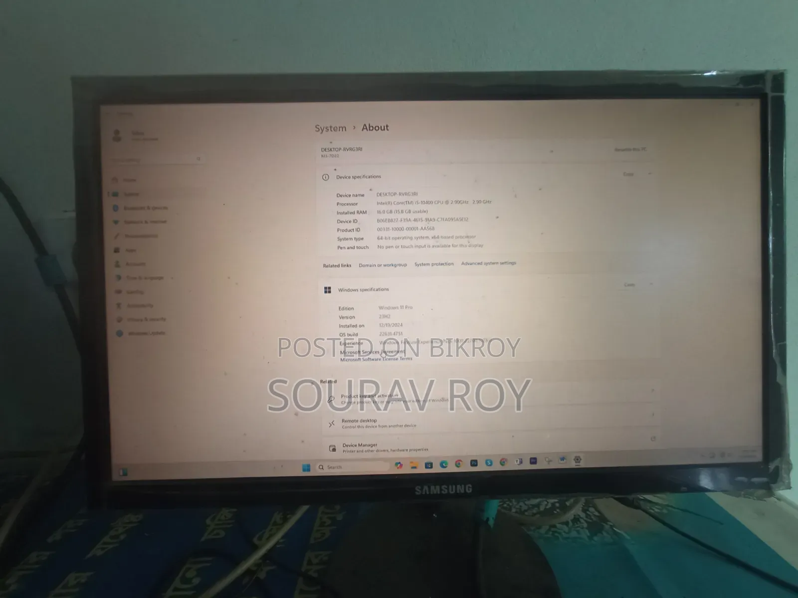 Desktop Computer 16GB Intel Core I5 SSD 512GB