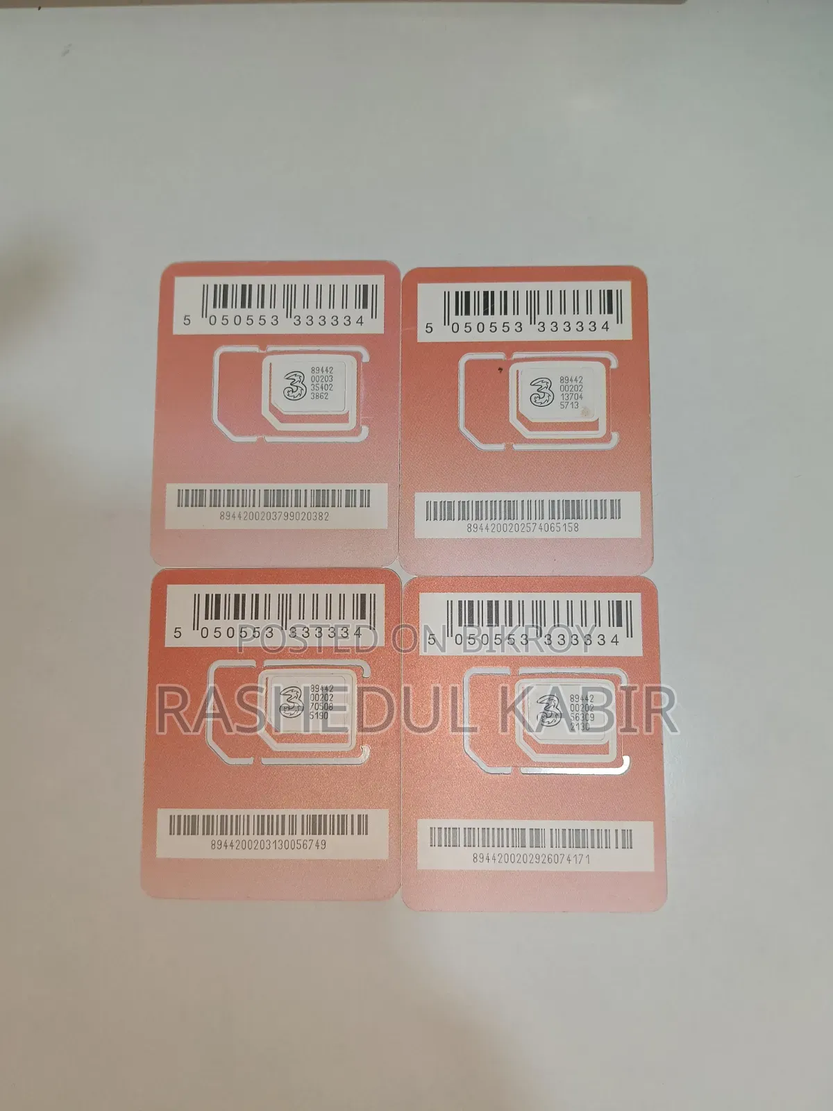 Original UK Three (United Kingdom) SIM Card for Sale.