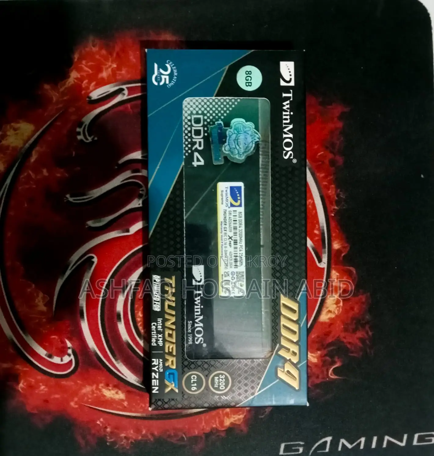 1.Twinmos Thunder Gx 8gb Ddr4 3200mhz