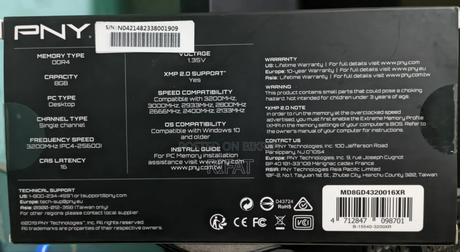 Pny Xlr8 Ddr4 3200mhz Intact