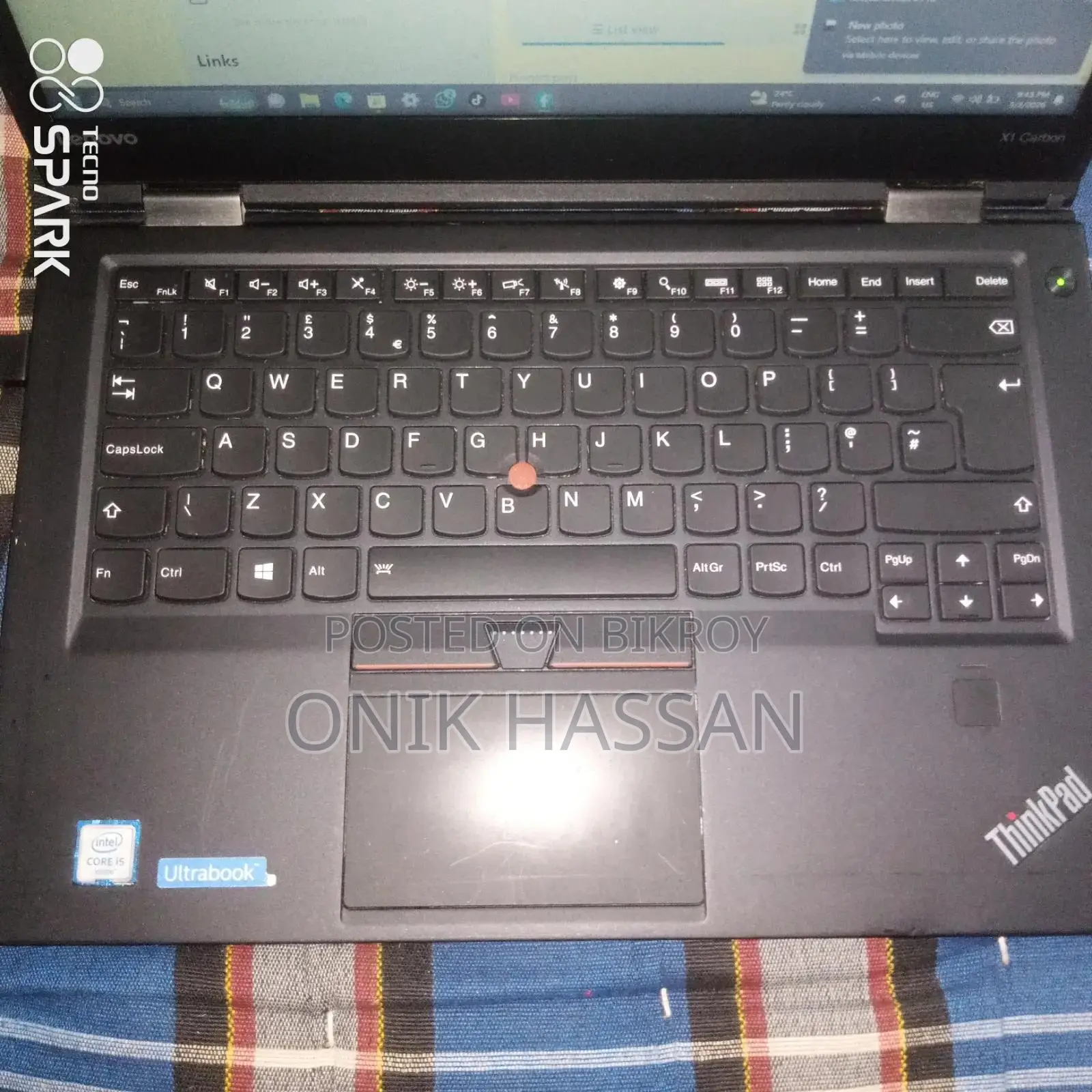 Laptop Lenovo ThinkPad X1 Carbon 8GB Intel Core I5 SSD 128GB