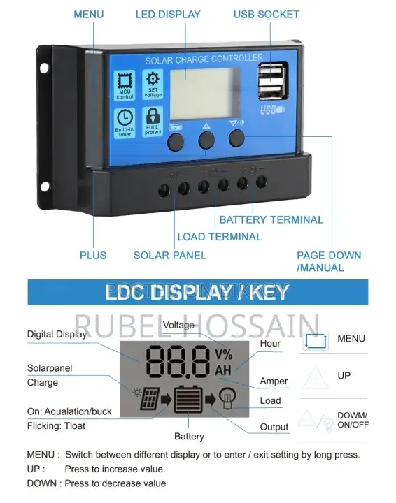PWM Solar Charge Controller 10A