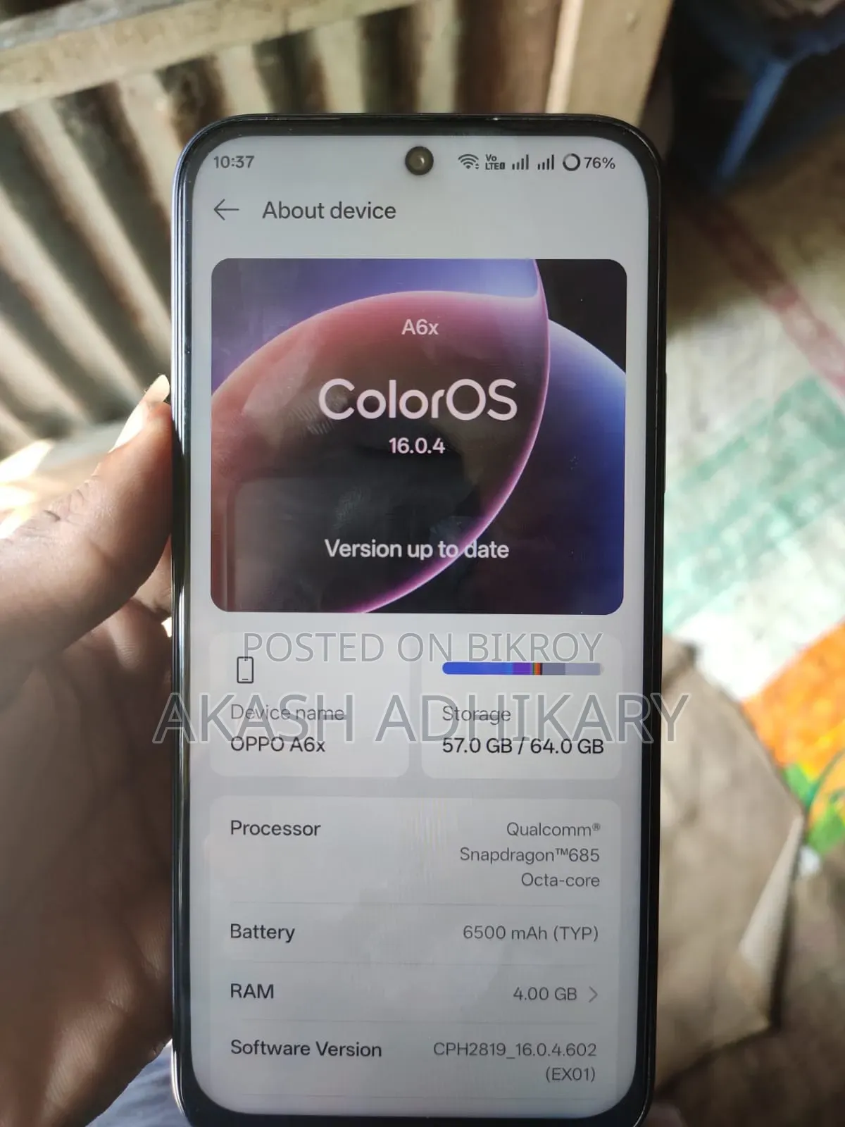 New Oppo A6x 128 GB Black