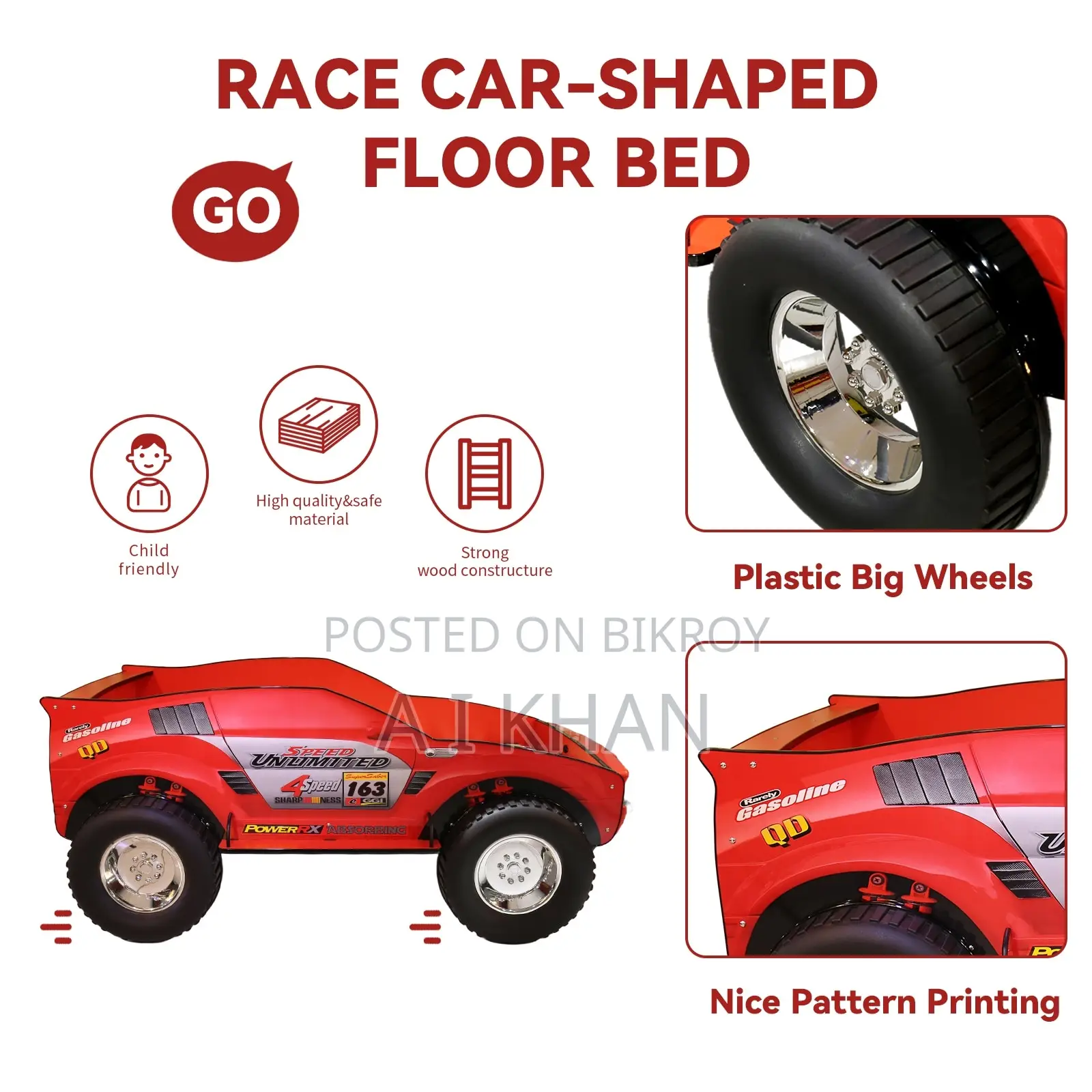 Imported Kids Car Bed With Mattress Toshok | Excellent Condition