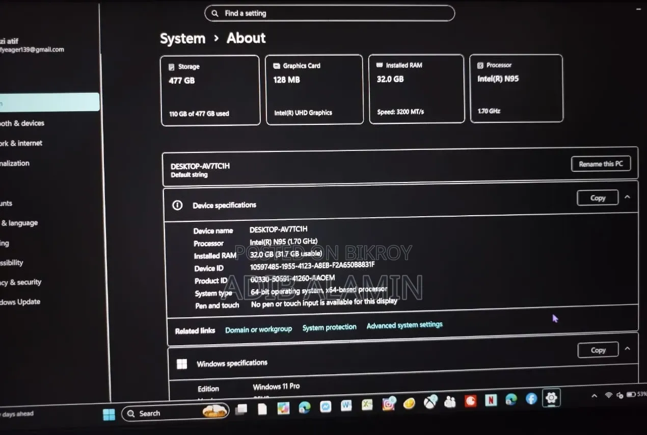 Laptop 36GB SSD 512GB